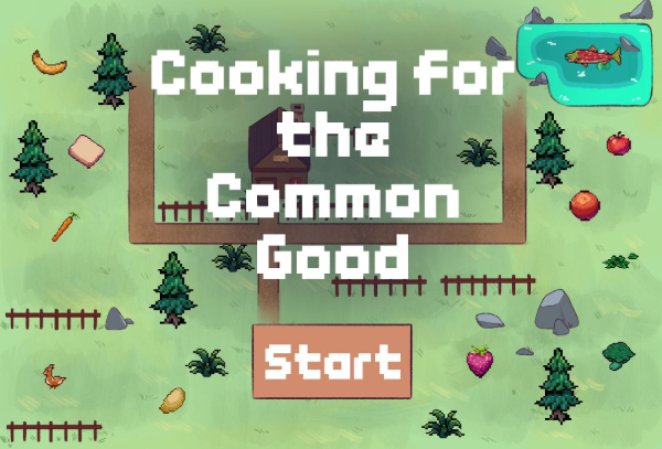 A screenshot from a game I worked on called 'Cooking for the Common Good'.